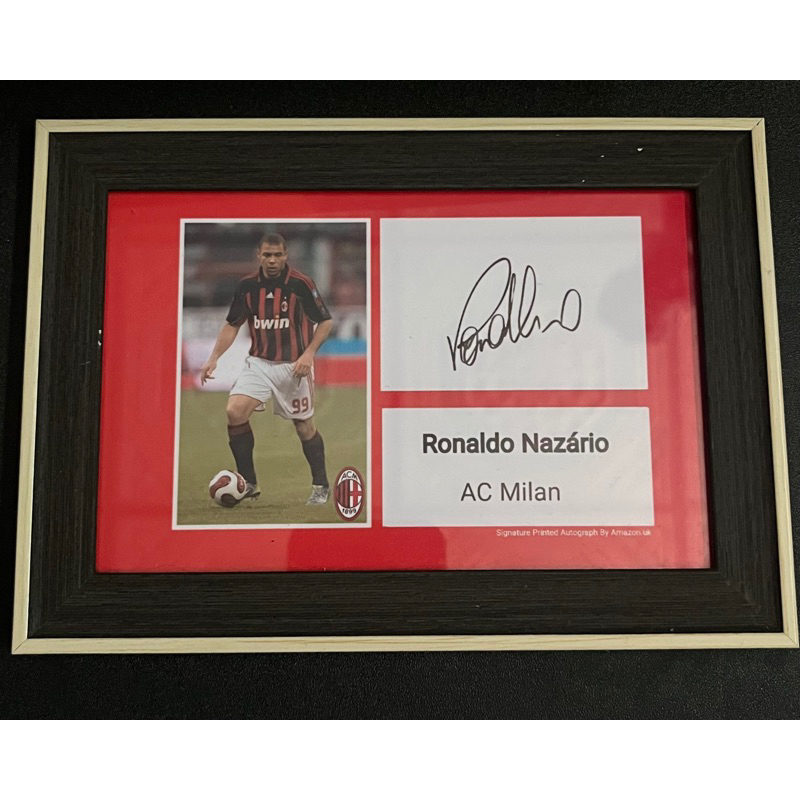 โปสการ์ดลายเซ็นลิขสิทธิ์ นักฟุตบอล Ronaldo R9 AC Milan โรนัลโด้