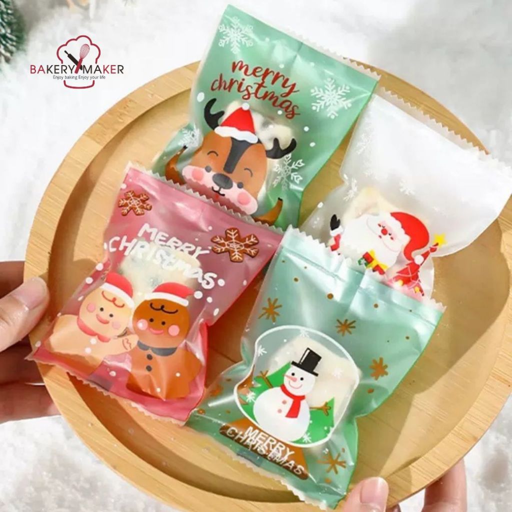 ถุงซีลคละลายคริสมาส (X'mas) ขนาด 7*10 ซม. 50 ใบ / Christmas