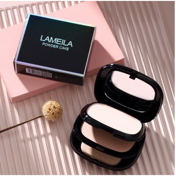 Lameila แป้งพัฟ อัดแข็งสองชั้น เนื้อแมทผสมรองพื้น  20 กรัม