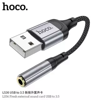 ✅ HOCO LS36 ตัวแปลงช่องหูฟัง Type-C / iOS / USB to 3.5 mm รองรับ iOS 15 / Pad ฟังเพลง + คุยโทรศัพท์ Audio Converter hc5