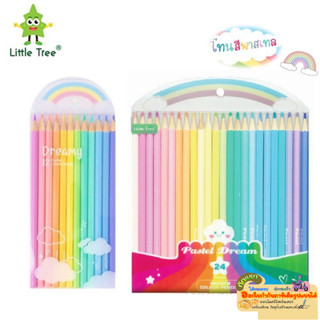 ชุดดินสอสีพาสเทล สีไม้ยาวพาสเทล  Little Tree 12 และ 24 สี ขนาดหัว 3 mm
