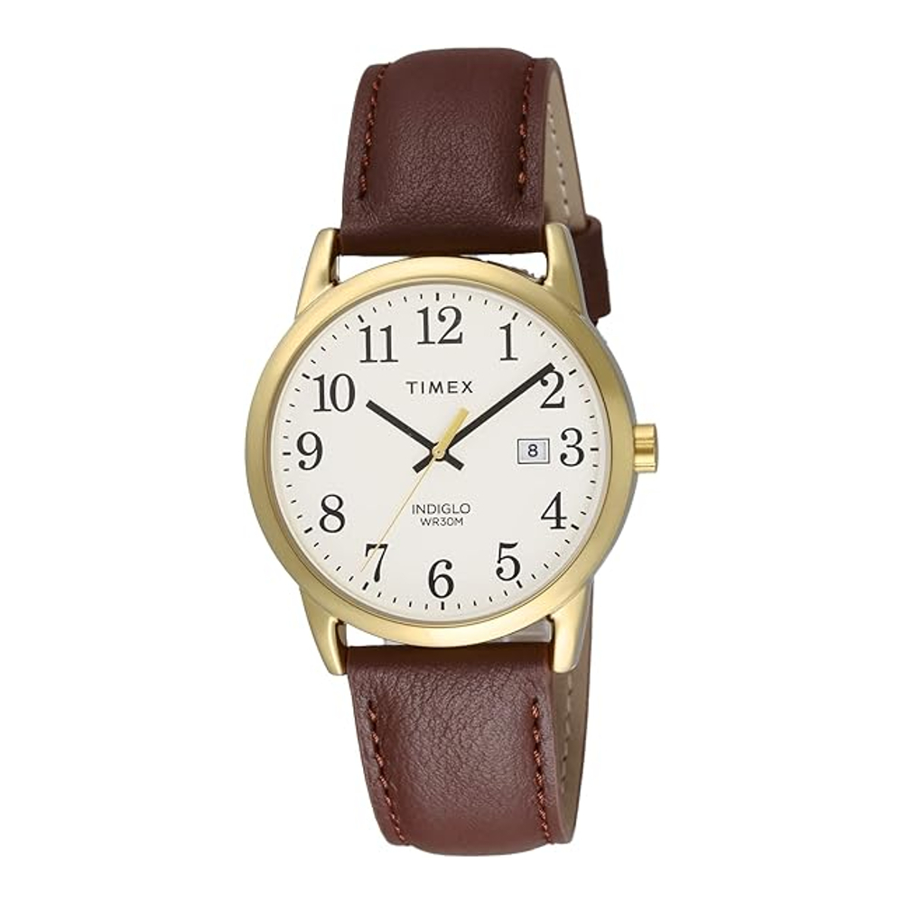 TIMEX TW2V68900 M EASY READER นาฬิกาข้อมือผู้หญิง สายหนัง สีน้ำตาล หน้าปัด 38 มม