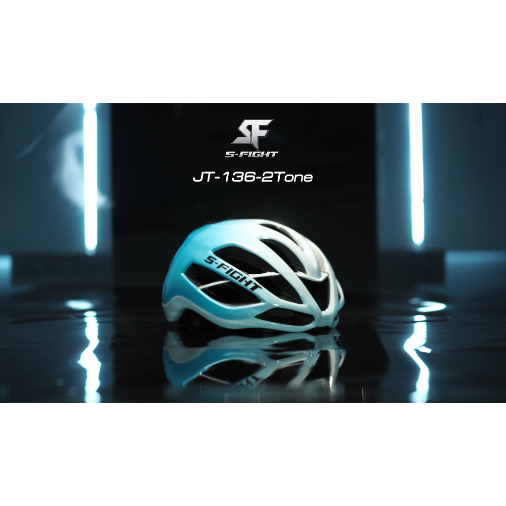 หมวกปั่นจักรยาน สำหรับเสือหมอบ และเสือภูเขา S-FIGHT รุ่น JT-136 2TONE