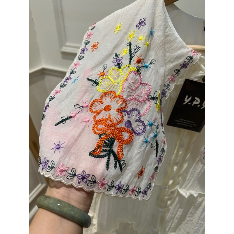 เดรสผ้าอัดยับ คอปกงานปักดอกไม้ YPY - รูปที่ 4