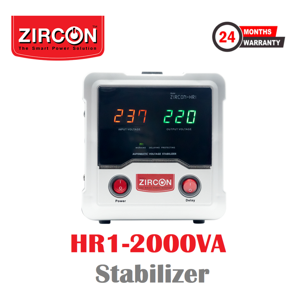 ZIRCON Stabilizer HR1-2000VA (Max.1600w)ป้องกัน-ไฟตก-ไฟเกิน-กันไฟกระชาก  Service Center  2 ปี (ไม่สำรองไฟตอนไฟดับ)