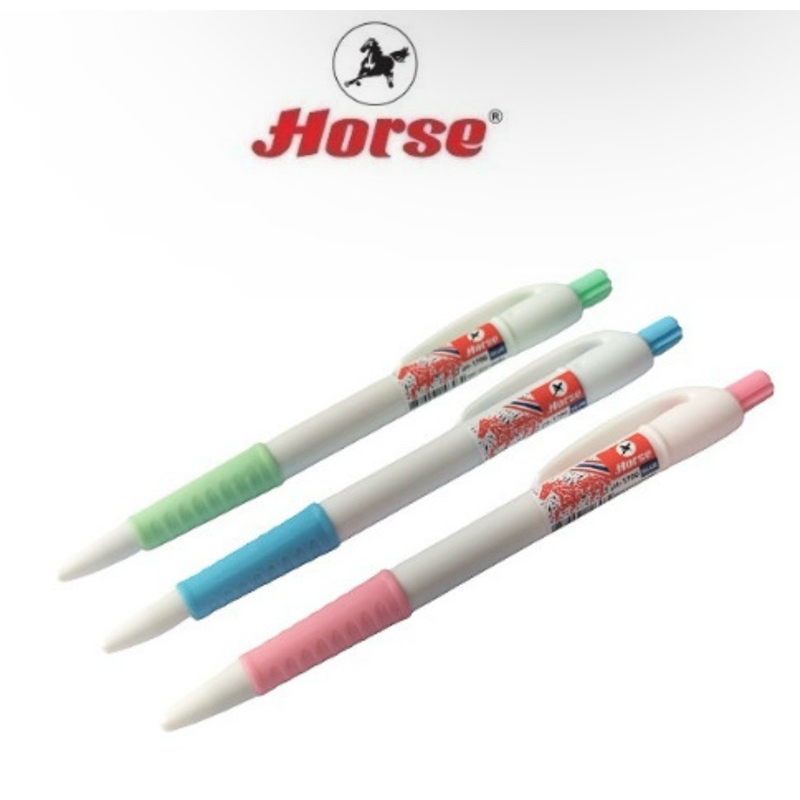 ปากกาลูกลื่นแบบกด 0.5 มม. สีน้ำเงิน ตราม้า H-1700