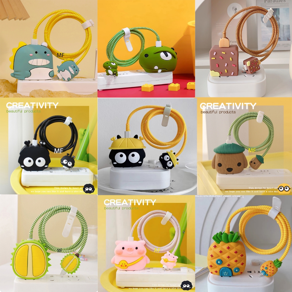 【ส่งจากไทย 18w/20w】 114 ลายเคส สายชาร์จ ลายการ์ตูนน่ารัก สำหรับ APPL0 Power Adapter 18W/20W  ตัวถนอมสายชาร์จ Cable
