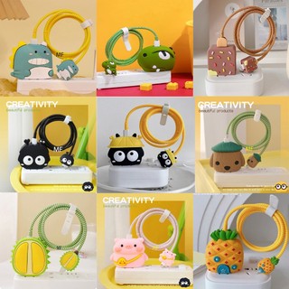 【ส่งจากไทย 18w/20w】 114 ลายเคส สายชาร์จ ลายการ์ตูนน่ารัก สำหรับ APPL0 Power Adapter 18W/20W  ตัวถนอมสายชาร์จ Cable