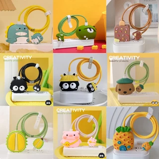 【ส่งจากไทย 18w/20w】 114 ลายเคส สายชาร์จ ลายการ์ตูนน่ารัก สำหรับ APPL0 Power Adapter 18W/20W ตัวถนอมสายชาร์จ Cable
