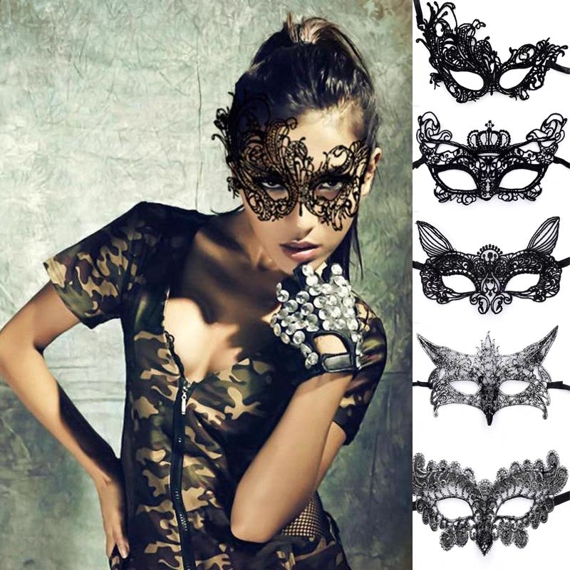 หน้ากากแฟนซี ลายลูกไม้ สีดำ หน้ากากปาร์ตี้ออกงาน การแสดง Sexy face fancy black party พร้อมส่งในไทย ส่งของทุกวันค่ะ