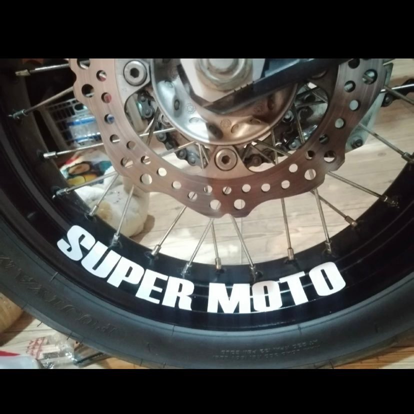 สติ๊กเกอร์ SUPER MOTO ติดแต่งรถ ติดขอบล้อได้