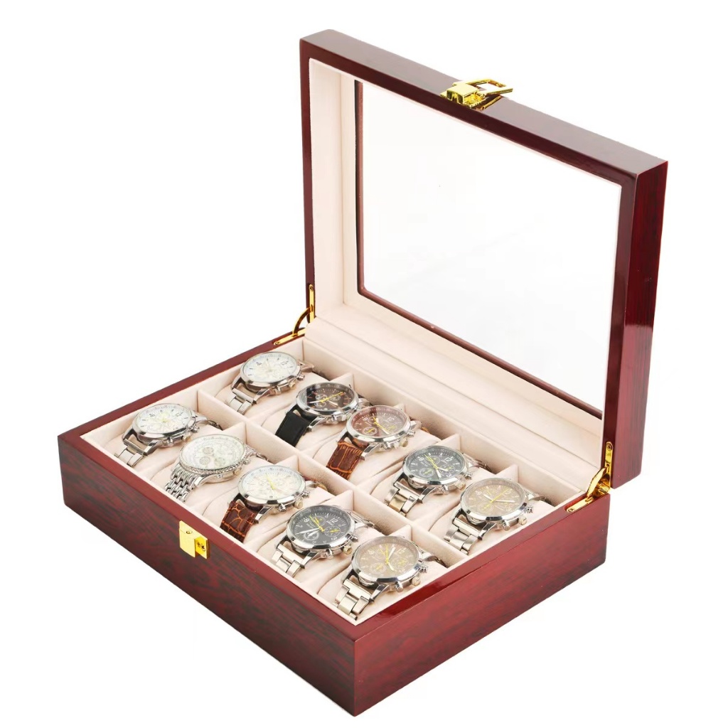 พร้อมส่ง*กล่องนาฬิกา 2 3 5 6 10 12 20 24 เรือน กล่องใส่นาฬิกา(รุ่นไม้ฮอกกะนี) Watch Box