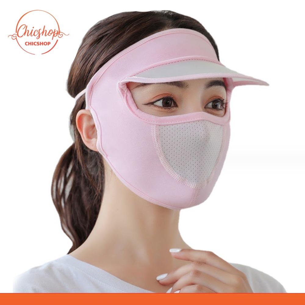 chishop หน้ากากกัน UV แบบเต็มหน้า สำหรับกันฝุ่น บังแสงแดด หมวกผู้หญิง