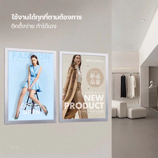 ป้ายติดผนัง ขนาด A3 A4 กรอบติดผนัง ป้ายพลาสติกติดผนัง เอกสาร กรอบ กรอบโชว์ป้ายประกาศติดผนัง สีดำ/เงิน/ทอง