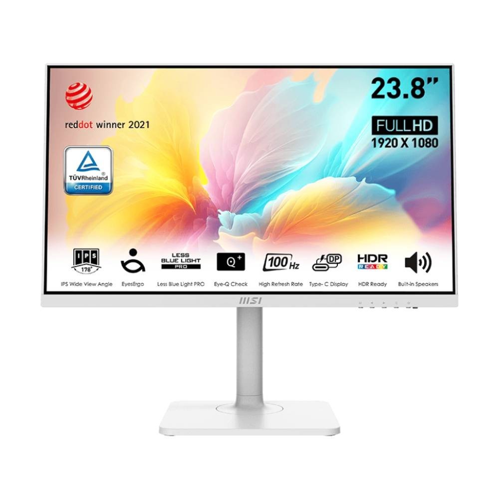 MD2412PW monitor (จอมอนิเตอร์ )23.8" White IPS 1920x1080 (Full HD) 100Hz, 1ms, 1xHDMI, 1xTypeC, 1xHe