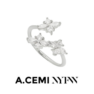 A.CEMI Vine Marquis NYFW Ring  แหวนเงินแท้ ชุบทอง 18K โรสโกล…