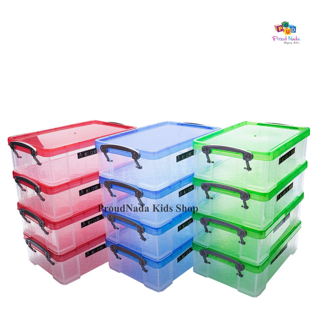 (1โหล) กล่องอเนกประสงค์ มีฝาล็อค(มี 3 สีให้เลือก)UNI-WARE STACKABLE OFFICE BOX 1400 ml. NO.17024-1