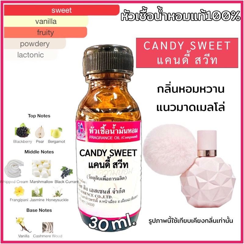 หัวเชื้อน้ำหอม 100% กลิ่น สวีท แคนดี้ SWEET CANDY 30ml