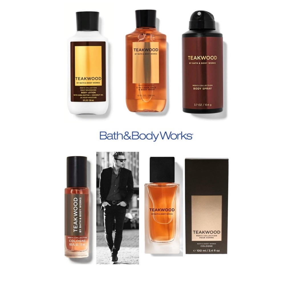 Bath & Body Works รุ่น Men's Collection กลิ่น Teakwood , Mahogany Teakwood..อบอุ่นนุ่มละมุนน่าซุกอก ใหม่แท้ 100% USA