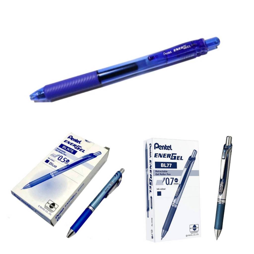 ปากกา เพนเทล Gel Pentel Energle BL-77-0.7มม. /BLN75-0.5มม. /BLN105-C0.5มม. สีน้ำเงิน