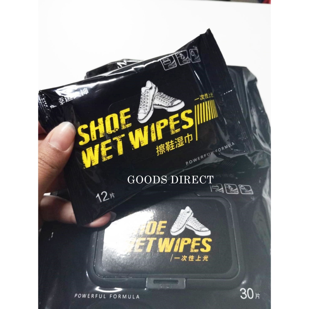 ทิชชูเปียกเช็ดรองเท้า ผ้าเปียกทำความสะอาดรองเท้า Shoe Wet Wipes 3 ขนาด 12 ชิ้น 30ชิ้น 80ชิ้น