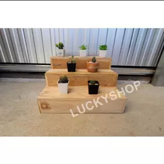 ชั้นวางต้นไม้ ชั้นวางของแบบขั้นบันไดแบบข้างทึบ3ชั้น4ชั้น