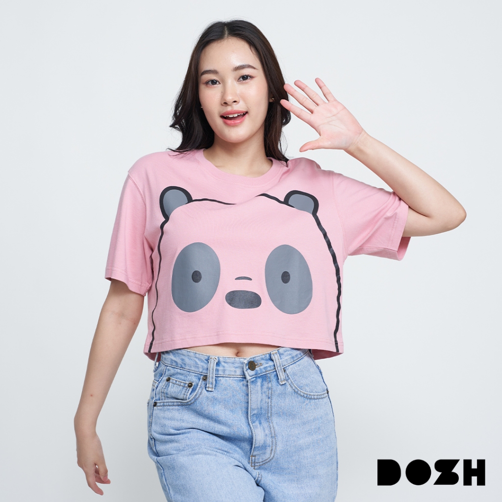 DOSH WOMEN'S CROPPED T-SHIRTS WE BARE BEARS เสื้อยืดครอปผู้หญิง DBBWT1031-PI