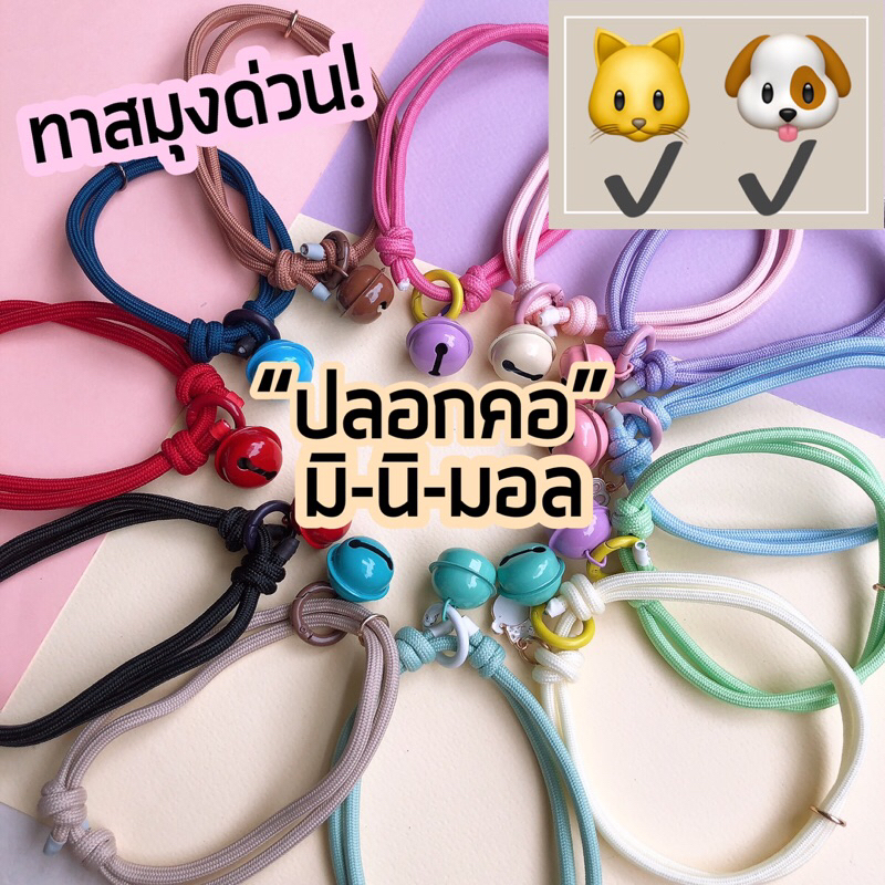 ปลอกคอน้องแมว ปลอกคอน้องหมา สไตล์มินิมอล สีน่ารักสดใส