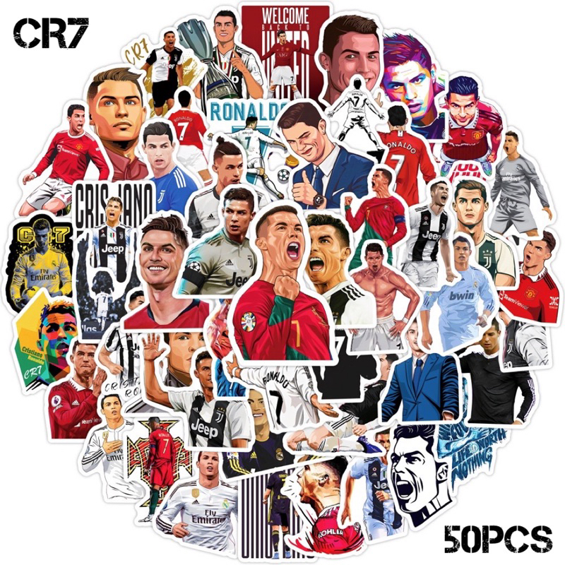 สติ๊กเกอร์ Ronaldo 600 โรนัลโด้ 50ชิ้น Real Madrid cr7 ฟุตบอล มาดริด แมนยู บาร์ซ่า บาซ่า ronaldo liv