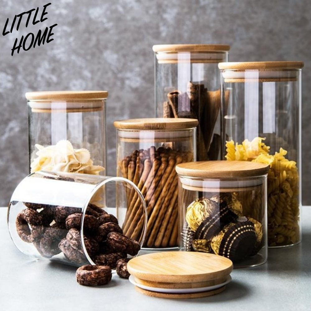 LITTLEHOME ขวดโหลสูญญากาศ กล่องใส่อาหาร กล่องถนอมอาหารแห้ง กระปุกใส่ขนม กล่องขนม โหลแก้ว (A7)