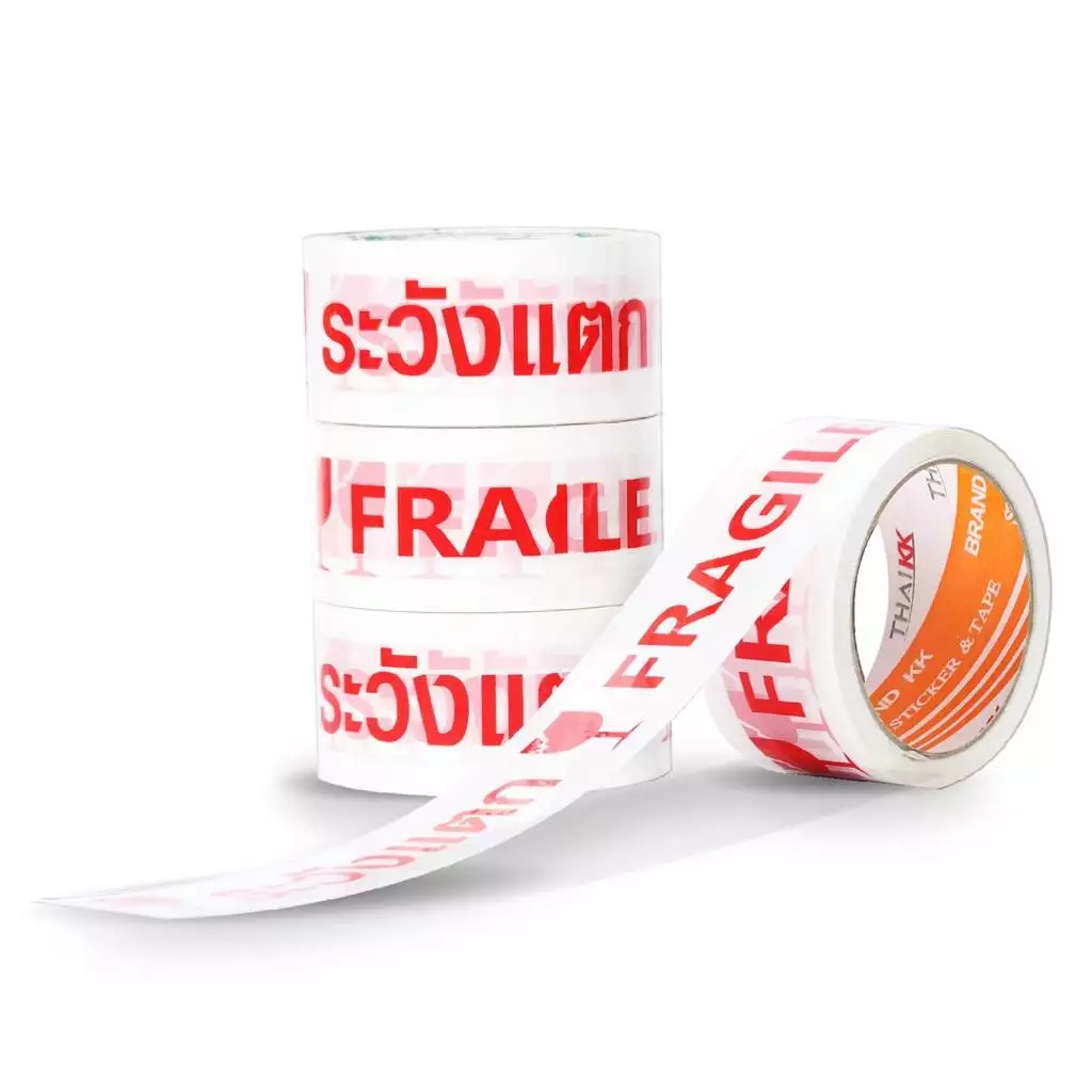 BoxHero เทประวังแตก Fragile Tape พื้นหลังขาว 100 หลา (1 ม้วน)