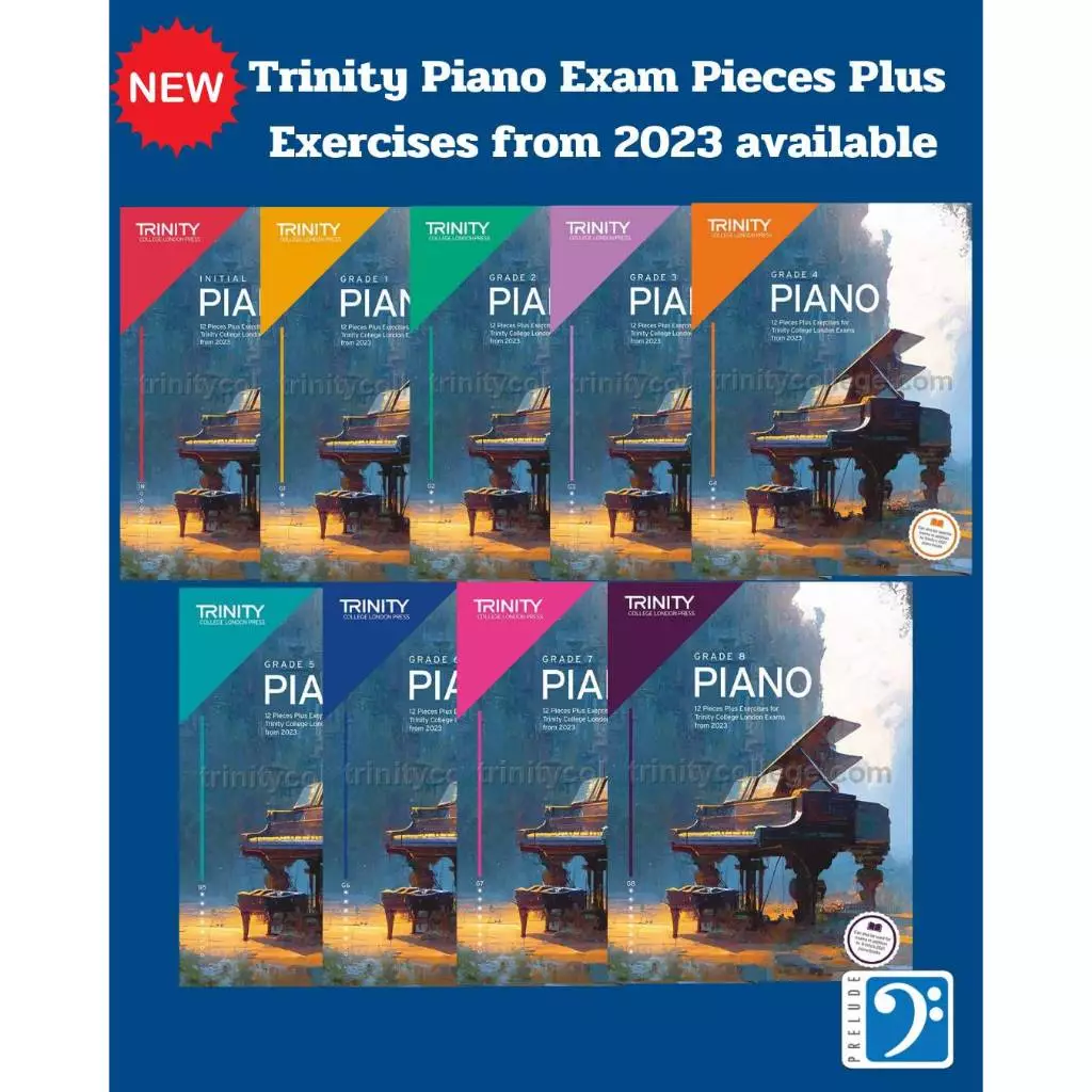 (NEW)Trinity Piano Exam Pieces Plus Exercises from 2023: Grade In-8 Book only