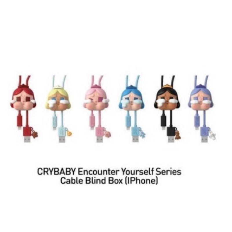 งานกล่องสุ่ม(แบบเลือกตัว)ลิขสิทธิ์แท้จาก POP MART Crybaby ครายเบบี้ สายชาร์จมือถือ สายชาร์จไอโฟน พร้