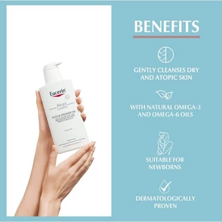 Eucerin OMEGA Bath and Shower Oil Body Wash 400ml.ยูเซอรีน โอเมก้า บาธ แอนด์ ชาวเวอร์ ออยล์ บอดี้วอช