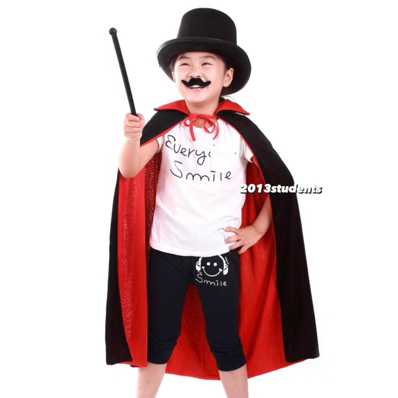 ผ้าคลุมฮาโลวีน ใส่ได้2ด้าน ยาว120cm ผ้าคลุมแวมไพร์ ผ้าคลุมแดร็กคูลา