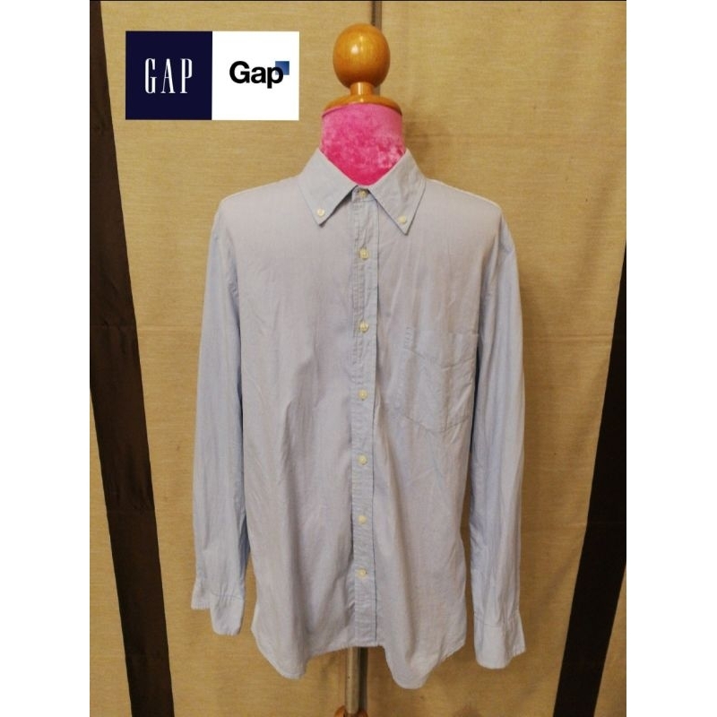 Gap​ Brand_2nd hand เสื้อเชิ้ตแขนยาว วัสดุผ้าฝ้าย​💯​%/ Size M/ Made in Sri Lanka/ แท้มือสองกระสอบนำเข้า​