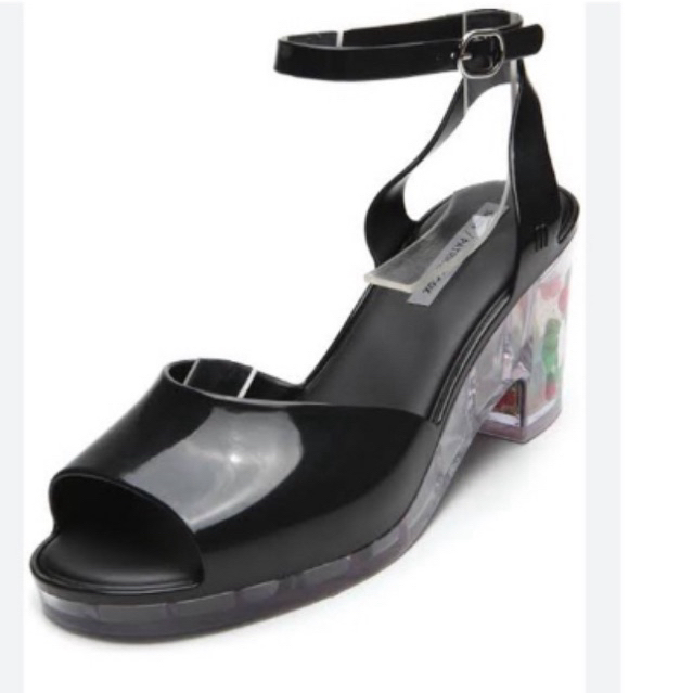 Used Once Melissa Patrick Cox Heart Heel Platform Jelly Sandals Size 37