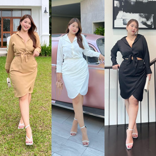 เดรสพรางพุง สาวอวบใส่แล้วผอม M-4XL  ขนาดใหญ่กว่านี้สั่งตัดได…