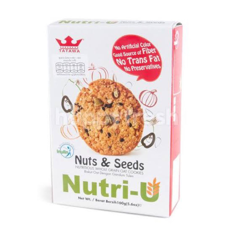 Tatawa nut&seeds cookies 180g. คุกกี้ถั่วและธัญพืช