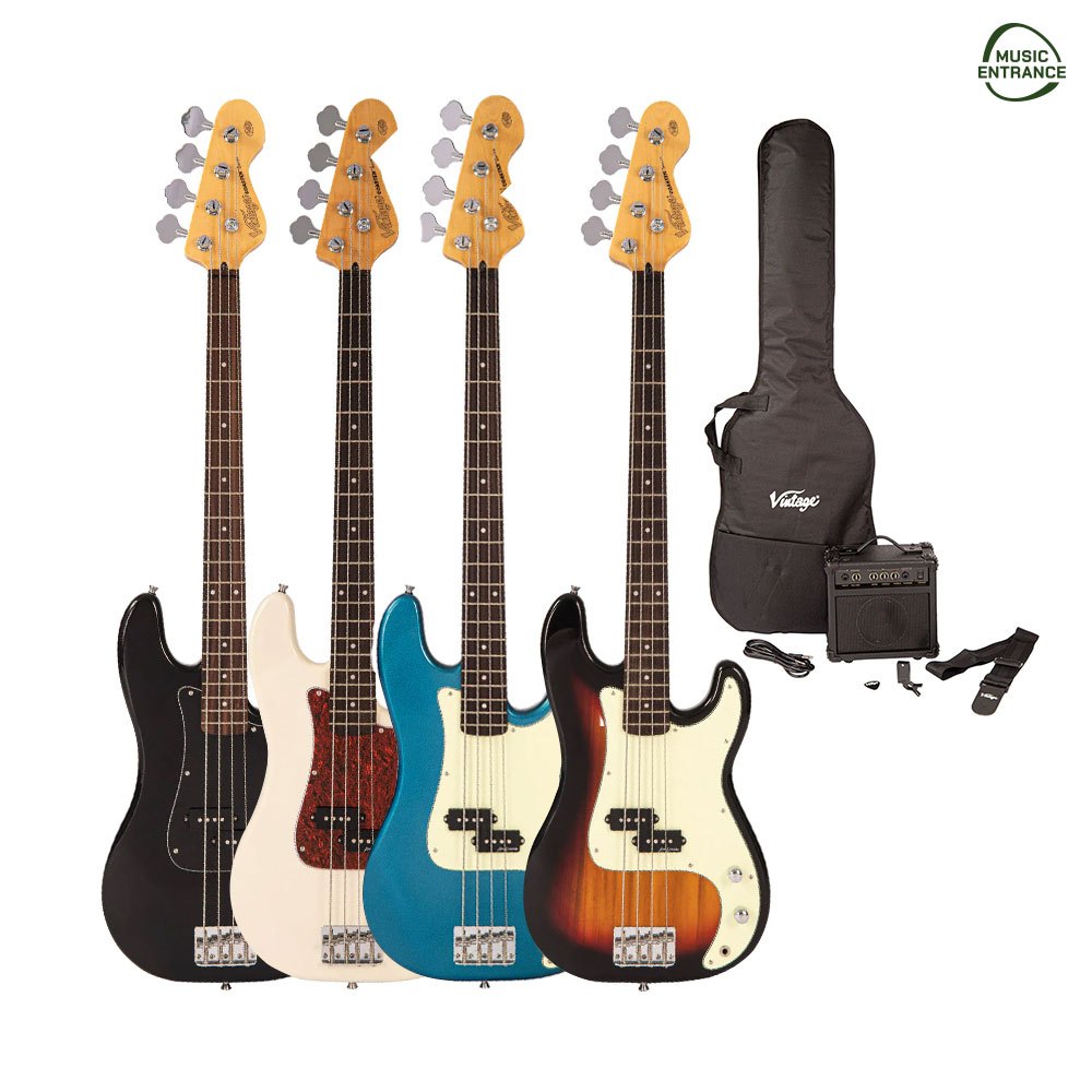 Vintage V40 Coaster Series Bass Guitar Pack เบสไฟฟ้า เซตเบสไฟฟฟ้า ครบชุด
