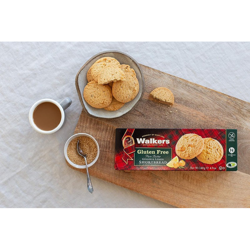Walkers Gluten free ginger lemon 140g. คุกกี้ขิง เลมอน กลูเค้นฟรี จากสก็อตแลนด์