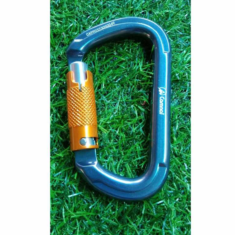 คาราบิเนอร์มาตรฐาน EN362 EN12275อุปกรณ์ล็อก รูปตัว D สําหรับใช้ในการปีนเขา ความตึงเครียด: 28kN 7/8 ข