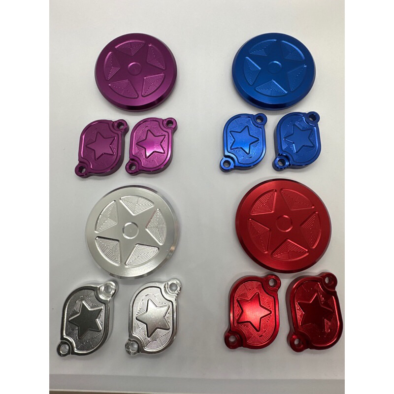 (2 วาล์ว) งานกัดลายสวยๆ แถมโอริง ฝาวาล์ว ฝาแคม CNC W125S R i มิเนียม ไดร์สี เวฟ125 มั้งกี้