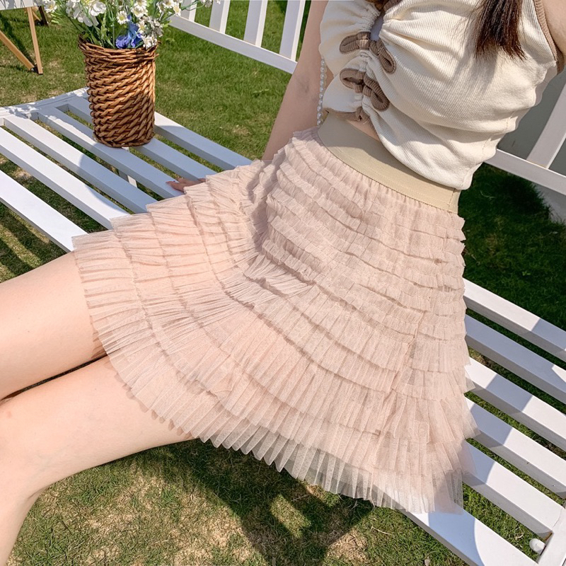 Mini layers skirt กระโปรงสั้น ดีเทลเย็บชั้นถี่ๆ ทรงบานสุดคิ้วท์ มี7สี