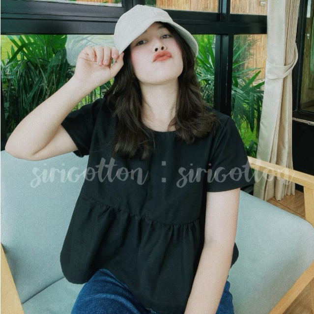 ꜱɪʀɪᴘʜᴀꜰᴀɪ, ʀᴜꜰꜰʟᴇ ᴄʀᴏᴘ ᴛᴏᴘ : เสื้อครอป ชายระบายหน้าหลัง ยาว 20 นิ้ว (แขนสั้น)