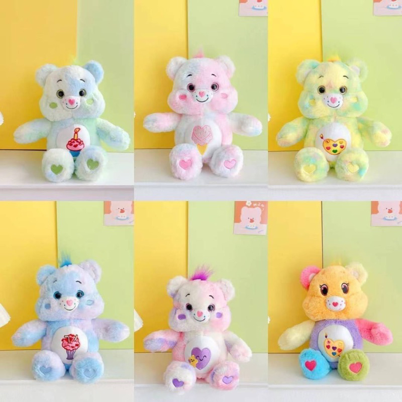 ตุ๊กตาหมี Carebear สีรุ้ง 30 ซม