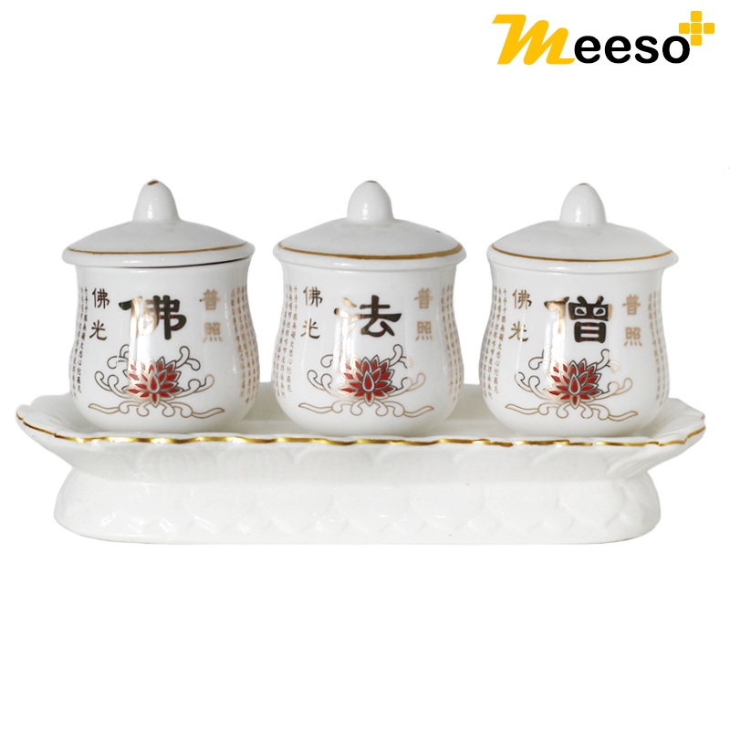 ชุดถ้วยชาจีน ลวดลายอักษรมงคล สวยงาม วัสดุเซรามิก