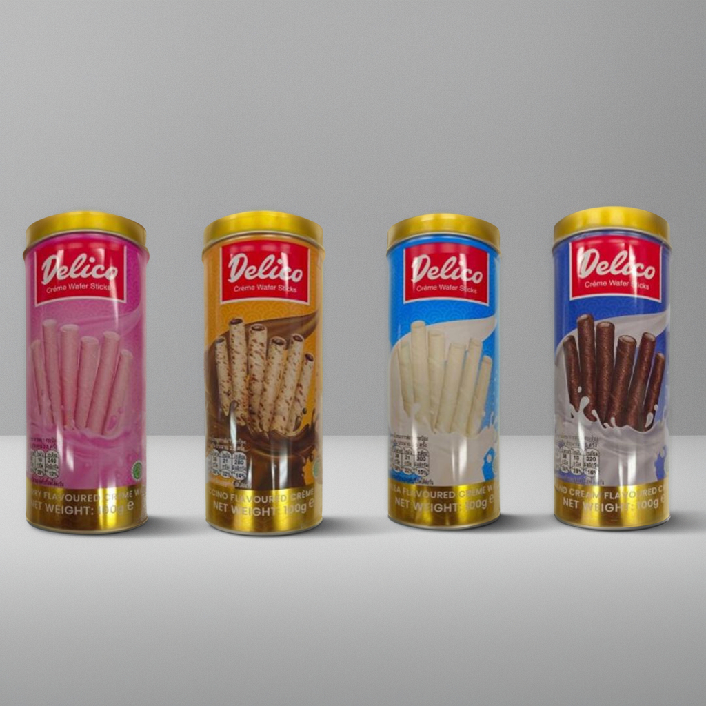 Delico เวเฟอร์สอดไส้ครีม 5 รส หวานมัน หอมละมุน อร่อยได้ทุกมื้อ 100g