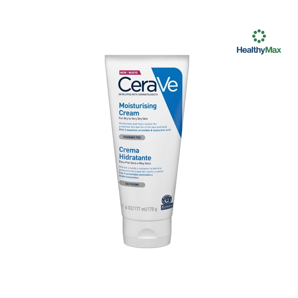 CERAVE Moisturising Cream ครีมบำรุงผิวหน้าและผิวกาย สำหรับผิวแห้งมาก 170g.