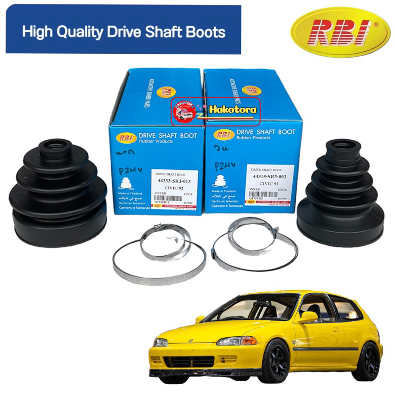 HAKOTORA ยางกันฝุ่นเพลา นอก,ใน RBI Honda Civic EG ปี92-95 สามประตู / ยางกันฝุ่นเพลาขับ / 44333-SR3-013
